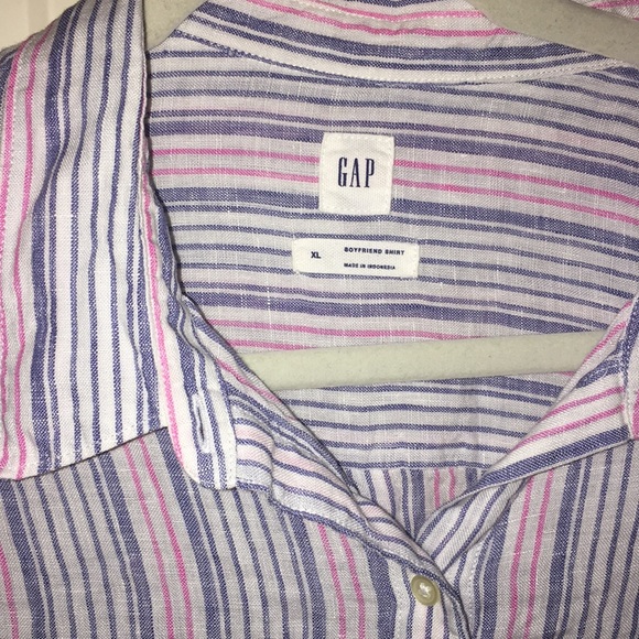 GAP Linen Boyfriend Button-Down Shirt (Size XL) - Picture 2 of 3